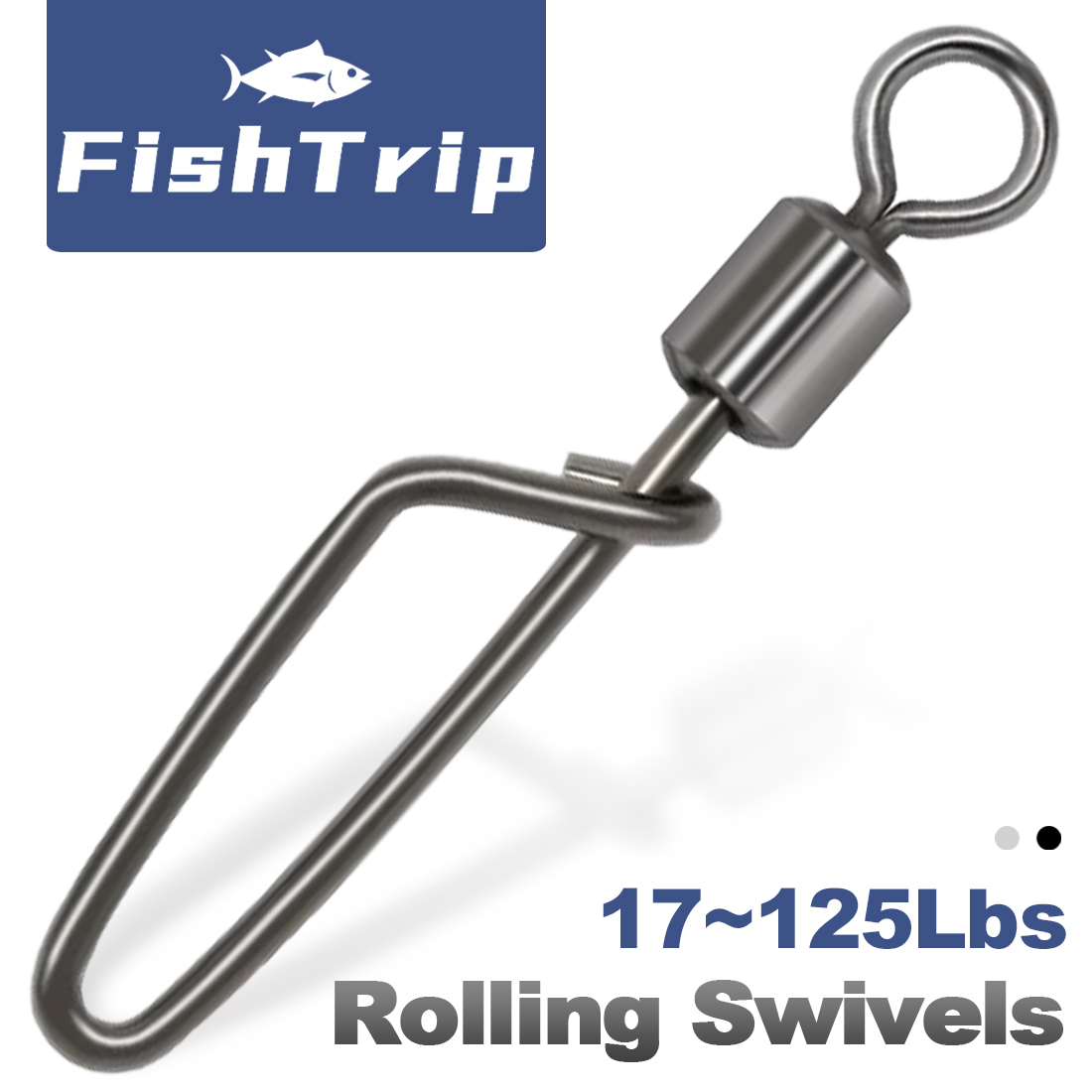 Fishing Lure Accessories - FishTrip 50Pcs Rolling Swivel Coastlock Snap