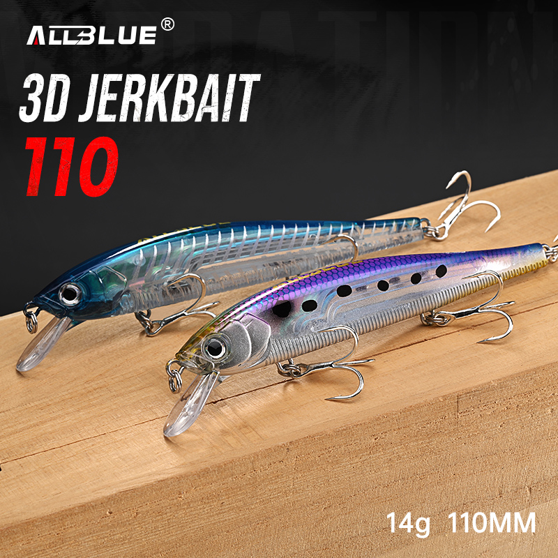 Fishing Lure Jerkbait - ALLBLUE 3D Jerkbait Wobbler Fishing Lure