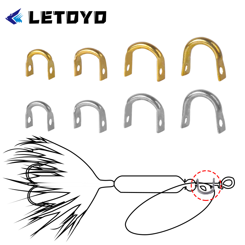 Fishing Lure Spinnerbait - LETOYO 100pcs Folded Clevises U-Shaped for