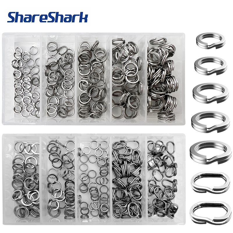 Fishing Lure Box - ShareShark 200pcs/box High-Strength Stainless Steel Split