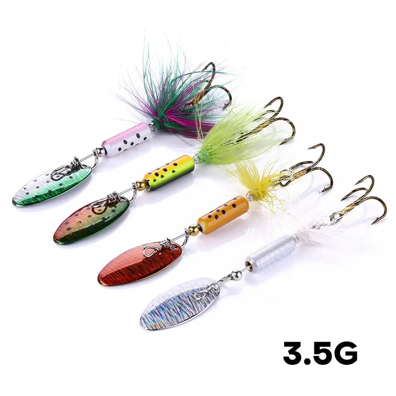 Fishing Lure Spoon - Metal VIB Lures 1PCS 3.5g Feather