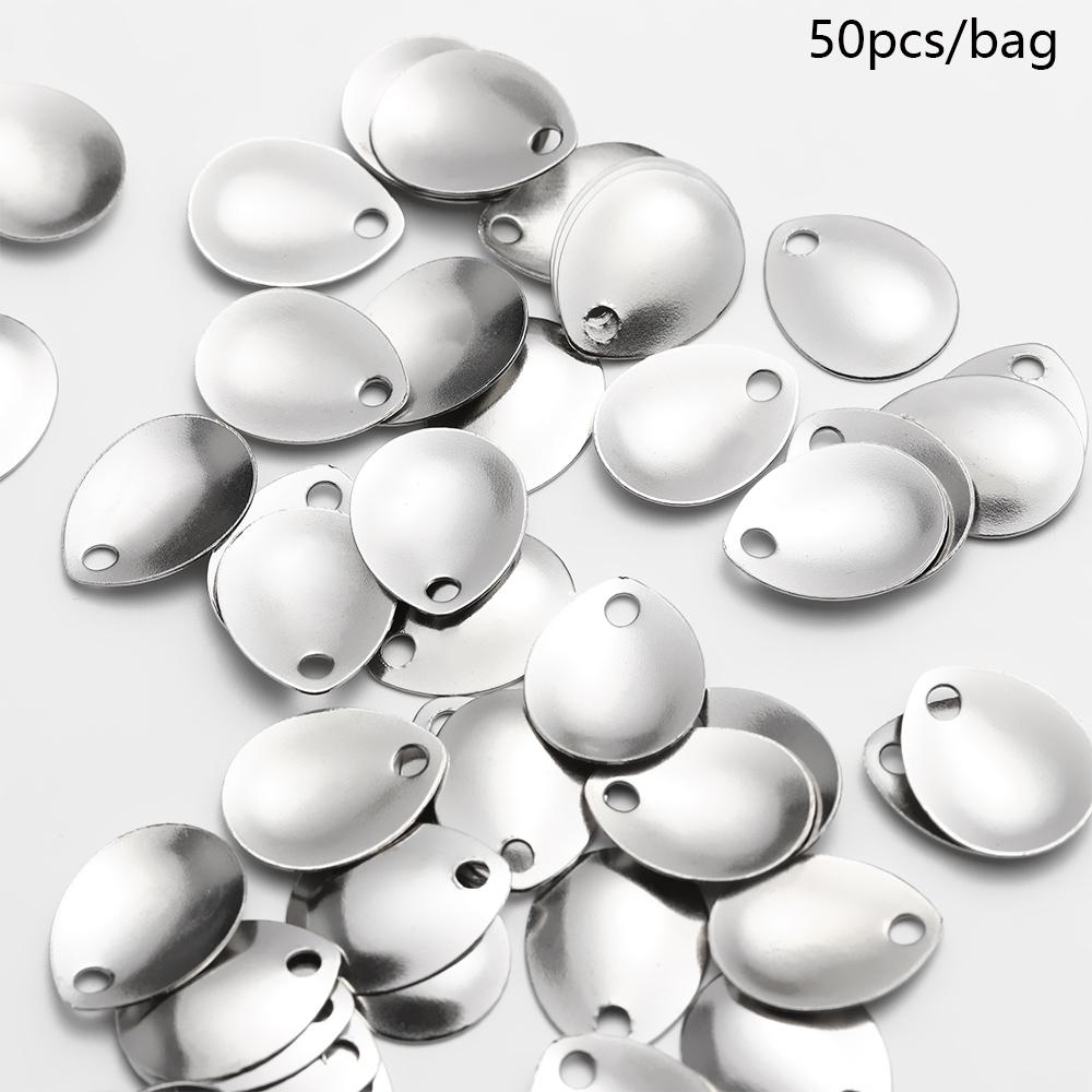 Fishing Lure Spoon - 50PCS Silver Smooth Nickel Sequins Fishing