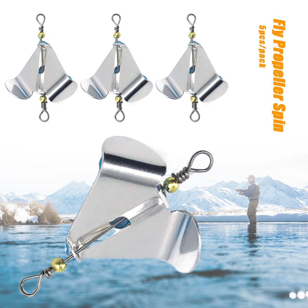 Fishing Lure Blade Bait - 5PCS Prop Blade Stainless Steel Fly
