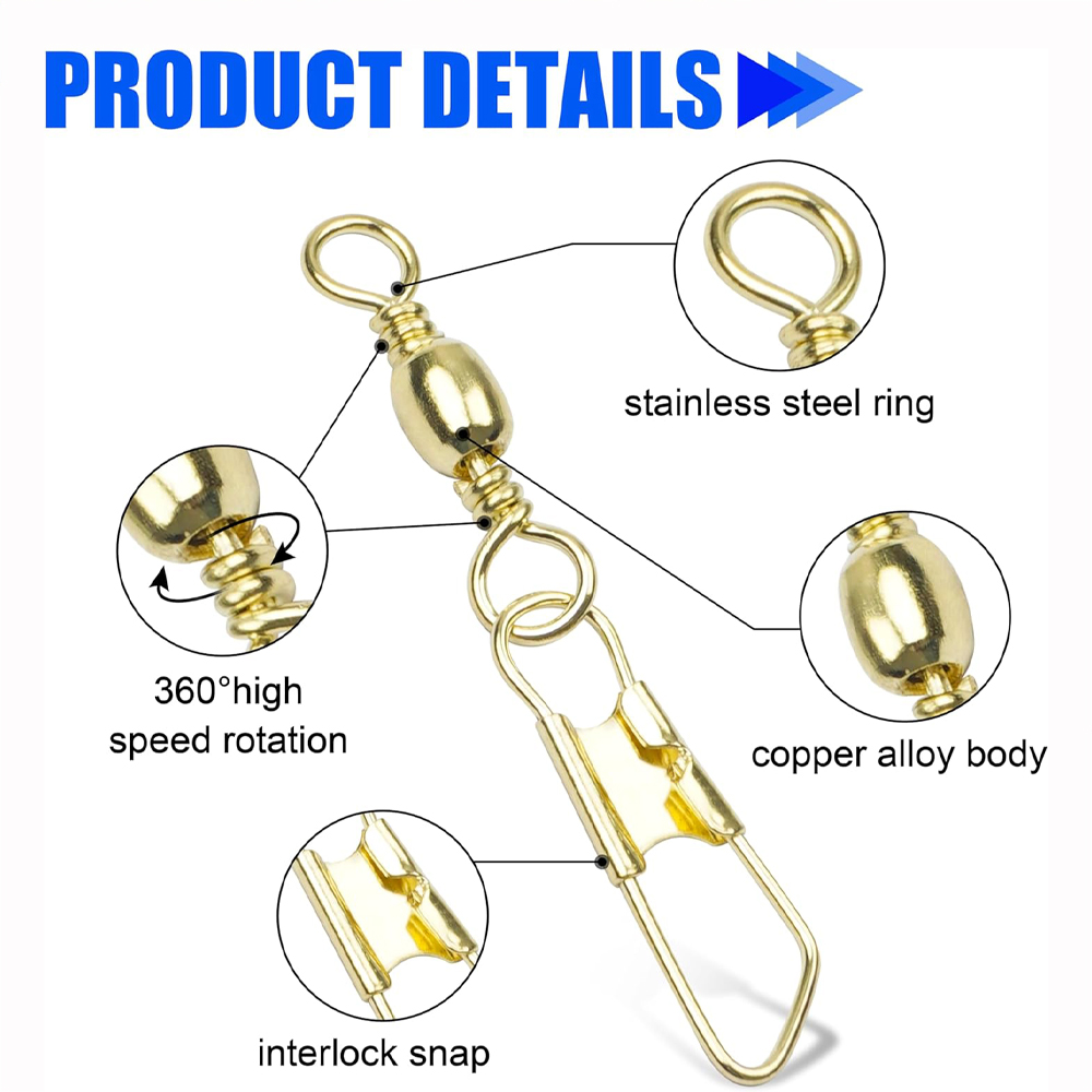50Pcs Gold Fishing Barrel Swiv - Fishing Lure Accessories ulasan dan harga