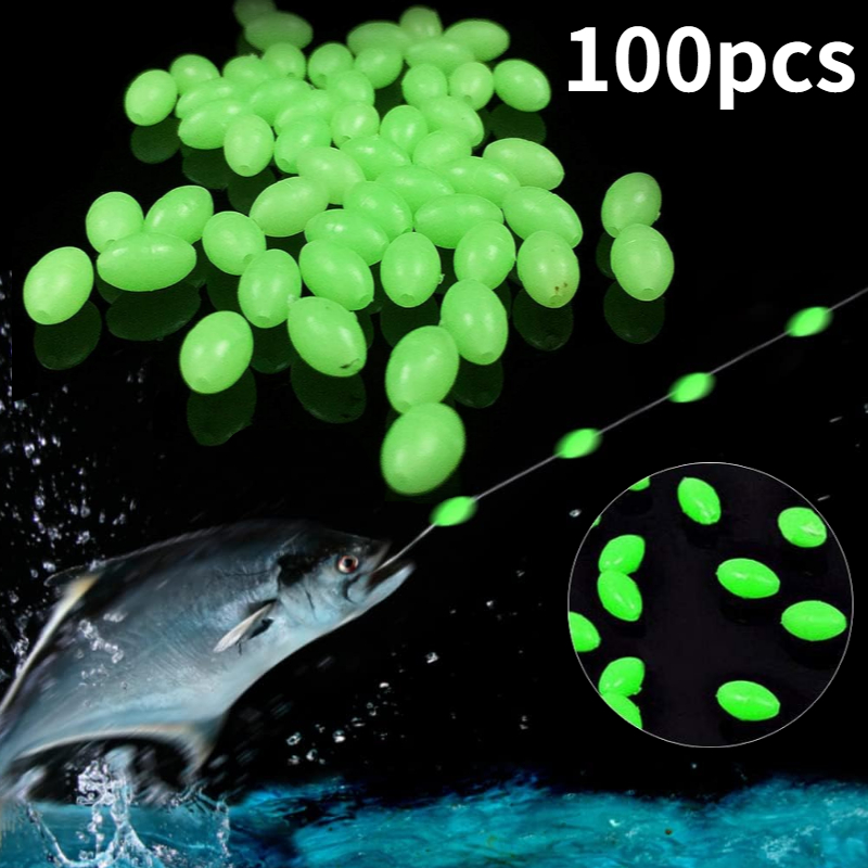 100pcs/lot Oval Night Luminous - Fishing Lure Accessories ulasan dan harga