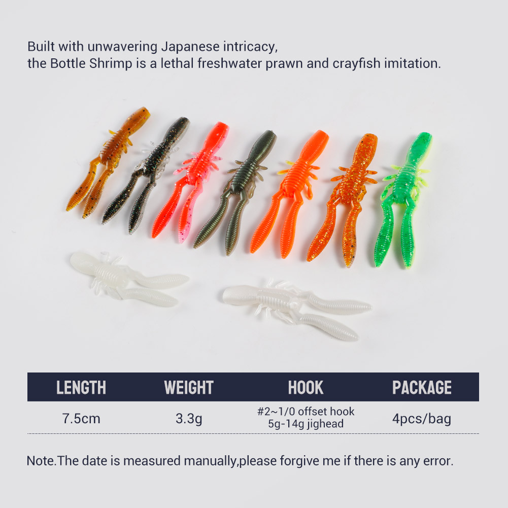 NOEBY Bottle Shrimp Craw 75mm  - Fishing Lure Spinnerbait ulasan dan harga