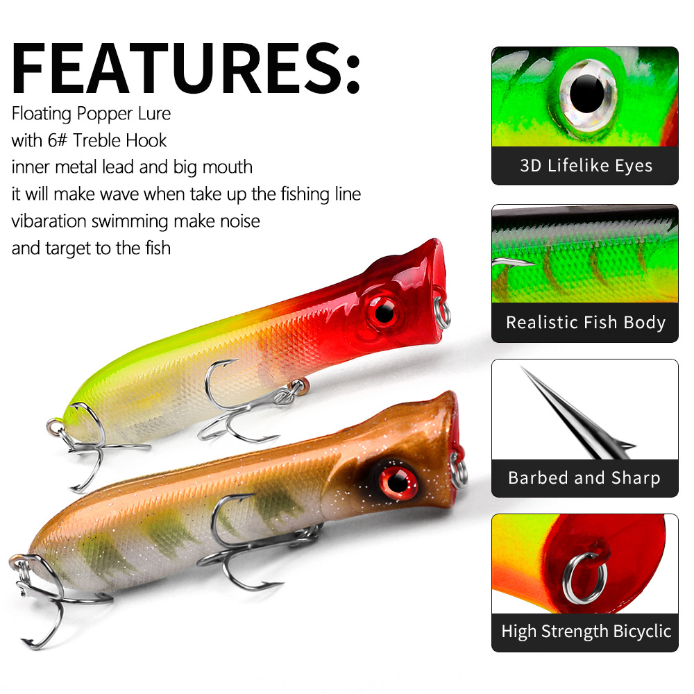 Topwater Popper Saltwater Fish - Fishing Lure Popper ulasan dan harga