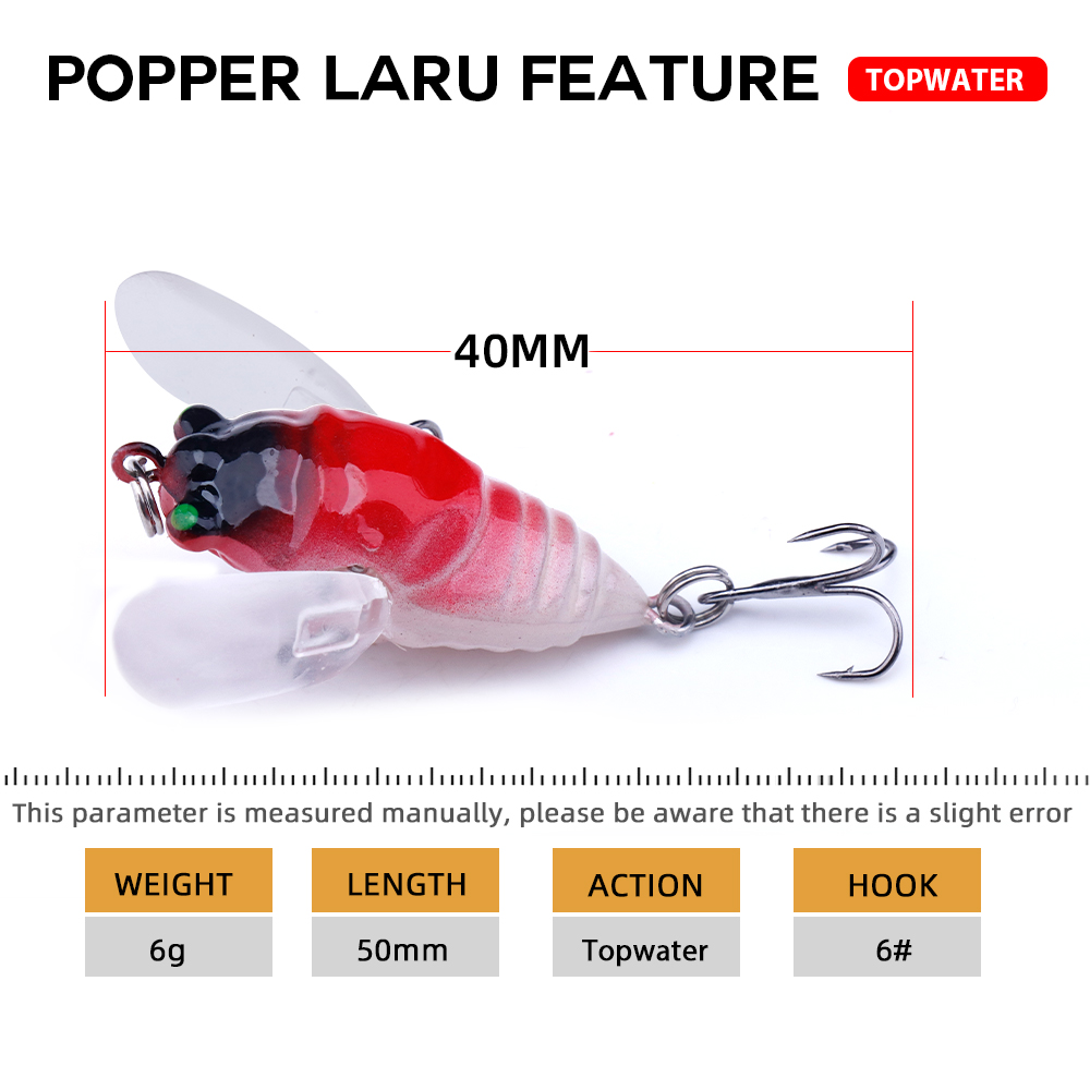 Agoie 6.5g 5cm Topwater Popper - Fishing Lure Popper ulasan dan harga