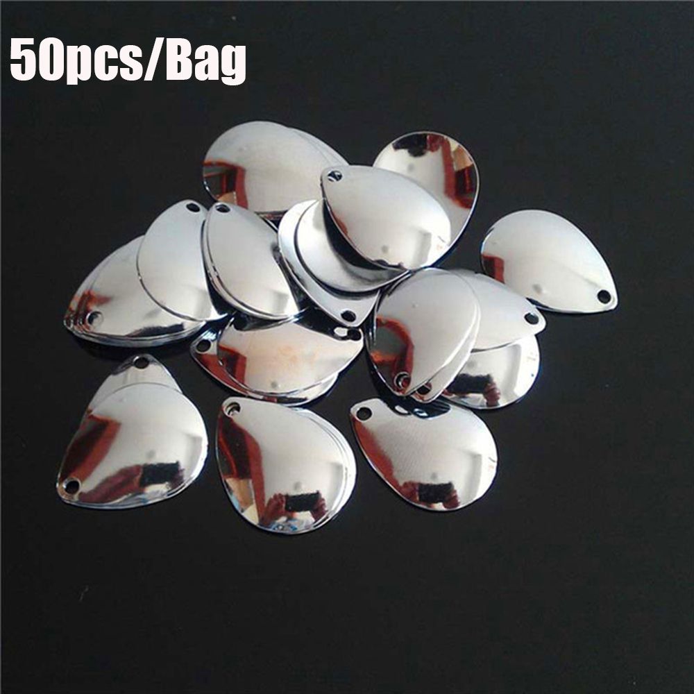 50PCS Silver Smooth Nickel Seq - Fishing Lure Spoon ulasan dan harga