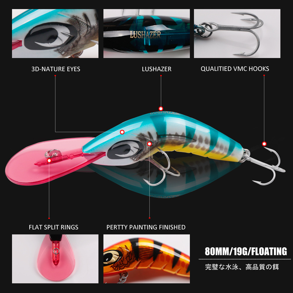1 PCS 8cm19g Floating Minnow L - Fishing Lure Topwater ulasan dan harga