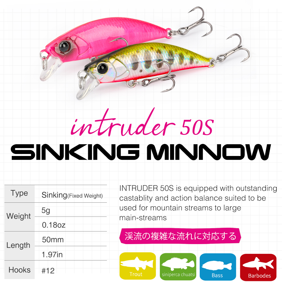 TSURINOYA 50S NEW COLOR 5cm 5g - Fishing Lure Jerkbait ulasan dan harga