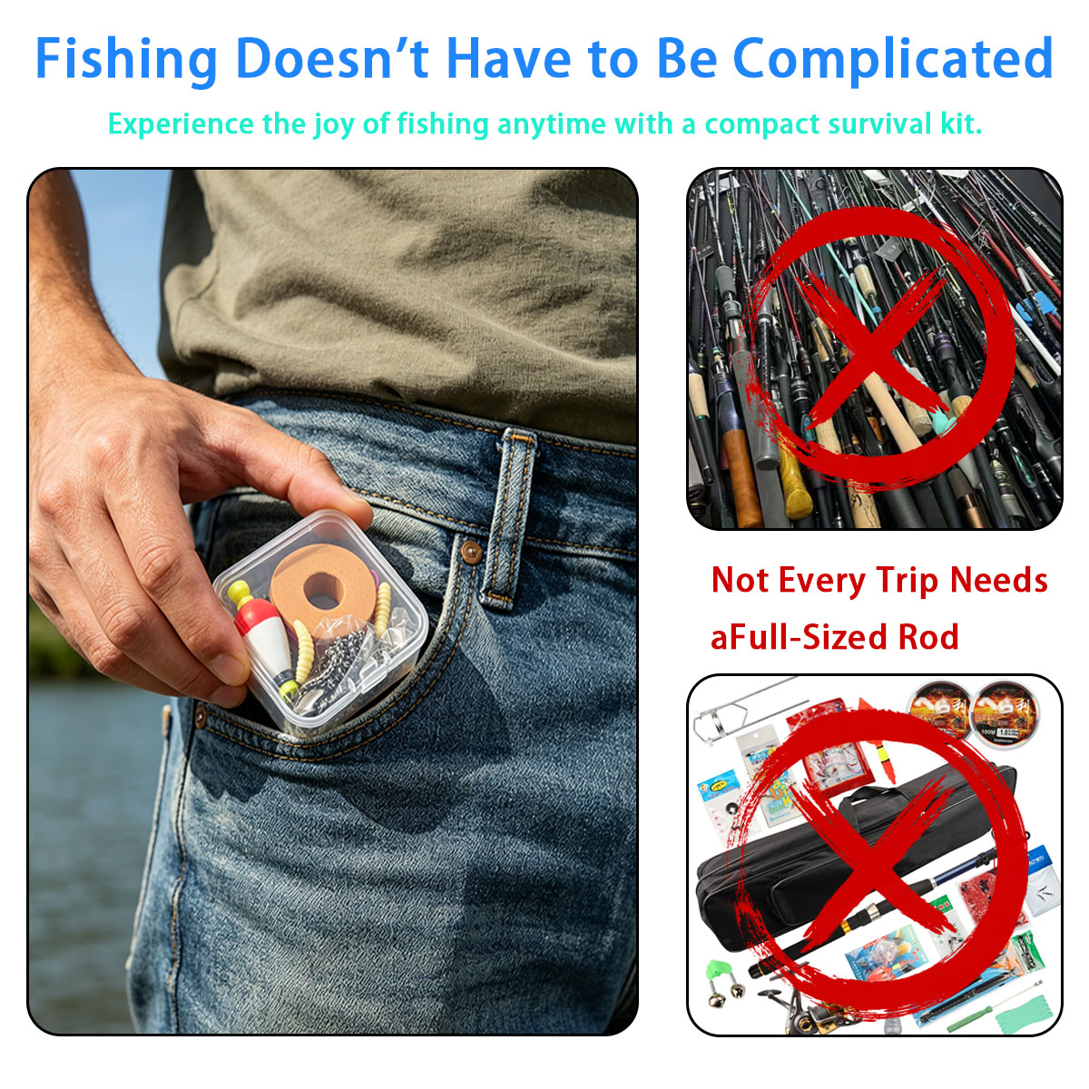Portable Emergency Fishing Gea - Fishing Lure Kit ulasan dan harga