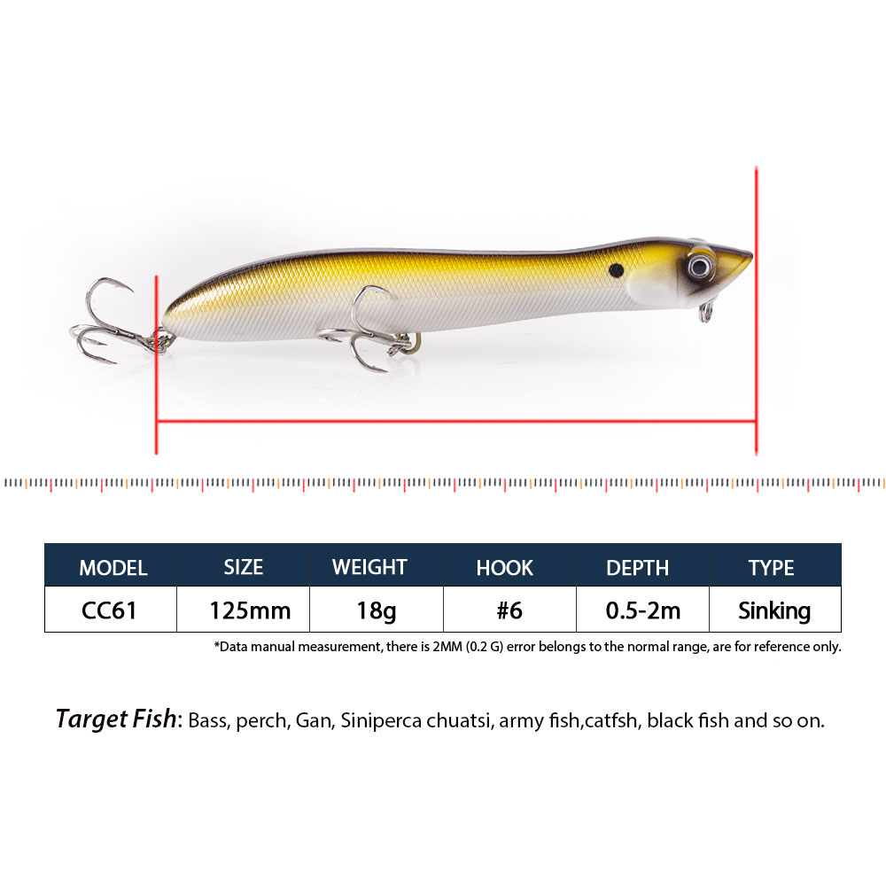 120mm/18g Topwater Pencil Popp - Fishing Lure Popper ulasan dan harga