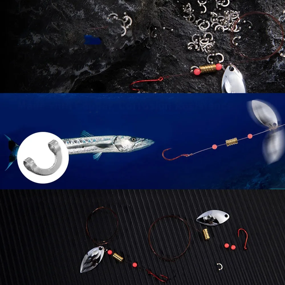 100pcs Fishing U Shaped Fixed  - Fishing Lure Spinnerbait ulasan dan harga